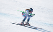 Marte Monsen participates in the women's alpine skiing downhill during the training day at...
