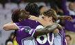Moise Kean of ACF Fiorentina celebrates after scoring his team's goal during the UEFA Conf...