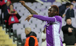 Moise Kean of ACF Fiorentina celebrates after scoring his team's goal during the UEFA Conf...