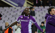Moise Kean of ACF Fiorentina celebrates after scoring his team's goal during the UEFA Conf...