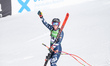 Breezy Johnson of the USA arrives at the finish line during the Audi FIS World Cup downhil...