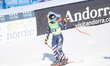 Mary Bocock of the USA arrives at the finish line during the Audi FIS World Cup downhill r...