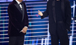 Carlo Conti and Alessandro Siani attend the 76th Sanremo Music Festival 2026 at Teatro Ari...