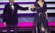 Laura Pausini and Carlo Conti attend the 76th Sanremo Music Festival 2026 at Teatro Aristo...