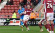 Dean Campbell of Northampton Town clears the ball during the second half of the Sky Bet Le...