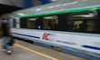WARSAW, POLAND - FEBRUARY 26: A PKP Intercity train departs from a platform at Warszawa s...