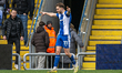 Jack Stevens celebrates after scoring Oldham Athletic's first goal during the Sky Bet Leag...