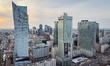 A tighter westward skyline view shows Zlota 44 on the left, Rondo 1 and InterContinental W...