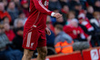 Dominik Szoboszlai is seen during the Premier League match between Liverpool and West Ham...
