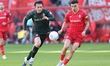 In Enschede, Netherlands, on March 1, 2026, Feyenoord player Ayase Ueda and FC Twente play...