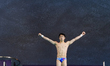 Lian Junjie of China competes in the Men's 10m Platform Final during the World Aquatics Di...