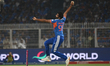 India's Jasprit Bumrah bowls during the T20 World Cup cricket match between India and West...