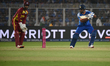Sanju Samson of India plays a shot as Shai Hope of West Indies keeps during the T20 World...