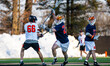 John Mullen (27) of the Syracuse Orange drives the ball on Cooper Mueller (66) of the Prin...