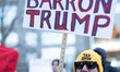 Demonstrators march to Trump Tower in New York City, USA, on March 2, 2026, denouncing the...