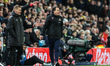 Regis Le Bris, manager of Sunderland, celebrates the win as the full-time whistle blows. L...