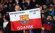 Wojciech Szczesny and Robert Lewandowski supporters attend the match between FC Barcelona...