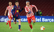 Antoine Griezmann and Pedri play during the match between FC Barcelona and Club Atletico d...
