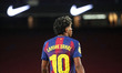 Lamine Yamal plays during the match between FC Barcelona and Club Atletico de Madrid, corr...