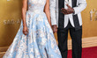 Ryan Michelle Bathe and husband Sterling K. Brown wearing Brioni with Manolo Blahnik shoes...