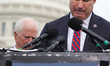 U.S. Rep. Seth Moulton (D-MA) pauses while speaking alongside other members of the House D...