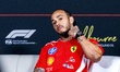 Formula 1 driver Lewis Hamilton of Scuderia Ferrari HP participates in the press conferenc...