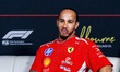 Formula 1 driver Lewis Hamilton of Scuderia Ferrari HP participates in the press conferenc...