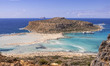 View of the Balos lagoon and with the warm sandy beach on the Greek island of Crete in Bal...