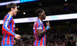 Ismaila Sarr of Crystal Palace celebrates his first goal during the Premier League match b...