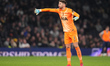 Tottenham Hotspur goalkeeper Guglielmo Vicario gives instructions to teammates during the...
