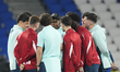 Nico Williams left winger of Athletic Club and Spain with his teammates prior the second l...