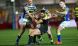 Ben Jones-Bishop is tackled during the BetFred Super League match between York City Knight...