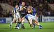 Warrington are strong in defense during the BetFred Super League match between York City K...