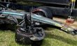 Formula 1 driver Kimi Antonelli of the Mercedes AMG-Petronas Formula One Team damages his...