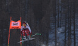 Cornelia Huetter from Austria competes in the AUDI FIS Ski World Cup 2025/2026, Women's Do...