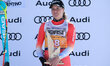 Corinne Suter from Switzerland takes third place in the AUDI FIS Ski World Cup 2025/2026 W...
