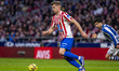 Alexander Sorloth of Atletico de Madrid is in action with the ball during the LaLiga EA Sp...