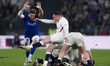 Ben Spencer of England is in action during the Guinness Six Nations 2026 match between Ita...