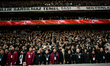Besiktas fans attend the Trendyol Super League match between Besiktas and Galatasaray at T...