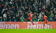 Victor Osimhen of Galatasaray SK celebrates his team's first goal during the Trendyol Supe...