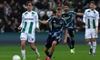 FC Groningen player Tygo Land and Ajax player Sean Steur participate in the Dutch Eredivis...
