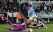 Tijjani Reijnders of Manchester City shoots at goal during the Emirates FA Cup Fifth Round...