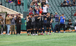 Brooklyn FC forward Juan Carlos Obregon Jr. #29 is mobbed by teammates after scoring a goa...