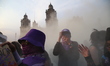 Women participate in a rally for the International Women's Day commemoration, demanding an...