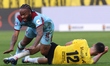Raheem Sterling of Feyenoord and Leo Greiml of NAC Breda play during the Dutch Eredivisie...