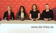 Ines Schwerdtner, Chairwoman of Die Linke, and Die Linke leading candidates for the state...