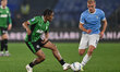 Armand Lauriente of U.S. Sassuolo and Gustav Isaksen of S.S. Lazio are in action during th...