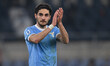 Matteo Cancellieri of S.S. Lazio greets the supporters at the end of the 28th matchday of...
