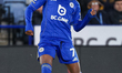 Abdul Fatawu of Leicester City is in attacking action during the Sky Bet Championship matc...