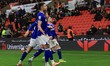 George Hirst of Ipswich celebrates making it 3-2 during the Sky Bet Championship match bet...